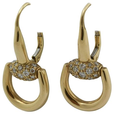 gucci earrings gold with diamonds